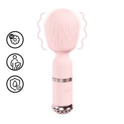MINI VARINHA MASSAJADORA VELOUR ROSA LOVELINE 