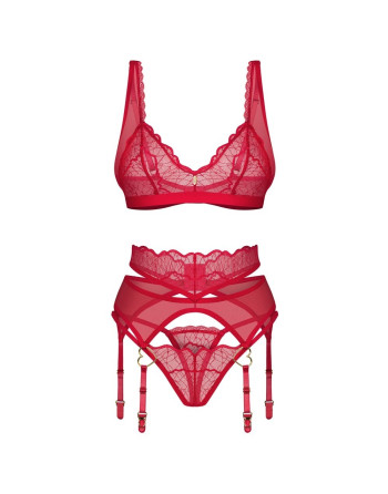 CONJUNTO DE 3 PEÇAS CUPIDE DESIR VERMELHO OBSESSIVE