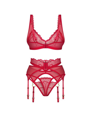 CONJUNTO DE 3 PIEZAS CUPIDE DESIR ROJO OBSESSIVE