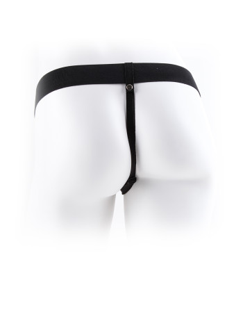 STRAP-ON HUECO CON VIBRACIÓN Y TESTICULOS 7" FETISH FANTASY SERIES BLANCO