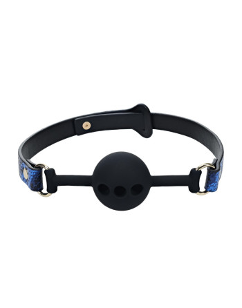 MORDAÇA DE SILICONE RESPIRÁVEL FLORENCE COLLECTION AZUL OUCH!