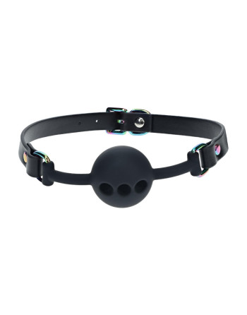 MORDAÇA DE SILICONE RESPIRÁVEL VENICE COLLECTION PRETO OUCH!