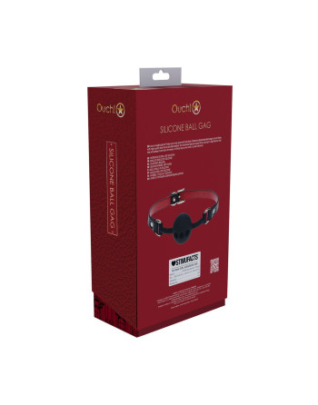 MORDAZA DE SILICONA RESPIRABLE MILAN COLLECTION NEGRO/ROJO OUCH!