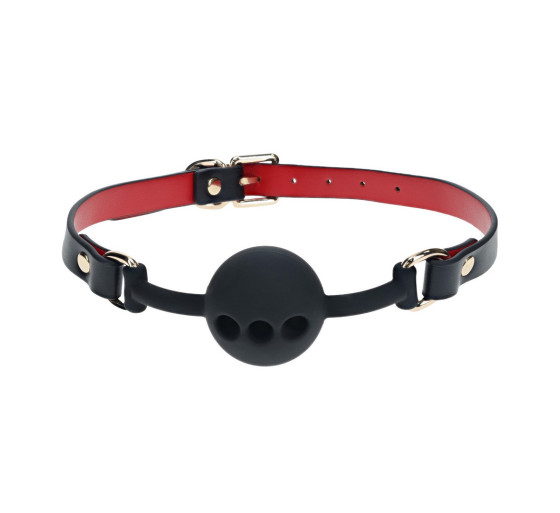 MORDAZA DE SILICONA RESPIRABLE MILAN COLLECTION NEGRO/ROJO OUCH!