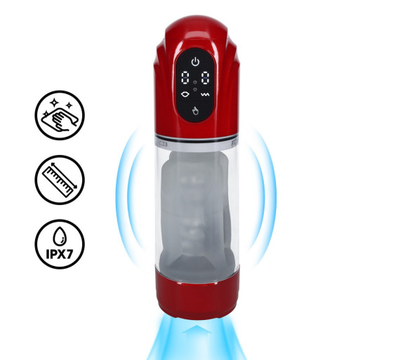 BOMBA MASTURBADORA AUTOMÁTICA TECHNOTHRUST METALLIC RED PUMPED 