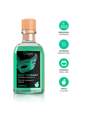 KIT DE MASAJE LIPS SEXY THERAPY DE MANZANA 100ML ORGIE