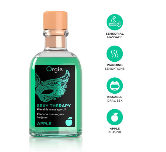 KIT DE MASAJE LIPS SEXY THERAPY DE MANZANA 100ML ORGIE