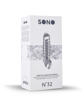 FUNDA CON EXTENSIÓN PARA EL PENE SONO Nº32 TRANSPARENTE