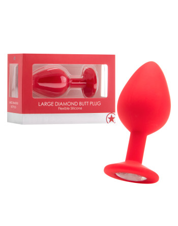 PLUG ANAL DIAMOND BUTT PLUG GRANDE ROJO