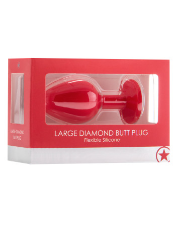 PLUG ANAL DIAMOND BUTT PLUG GRANDE VERMELHO