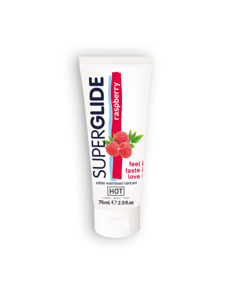 LUBRICANTE COMESTIBLE HOT™ SUPERGLIDE FRAMBUESA 75ML