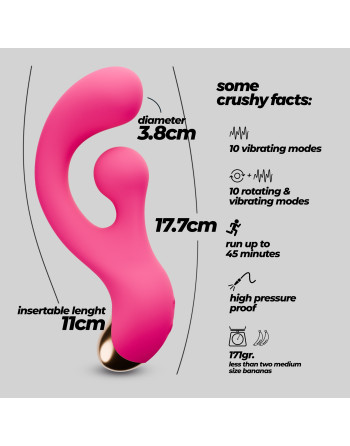 PLEASER VIBRADOR COM ESTIMULAÇÃO ROTATIVA CRUSHIOUS