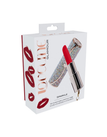 VIBRADOR COM 4 ACESSÓRIOS SPARKLE LIPSTICK IRIDESCENT LOVELINE