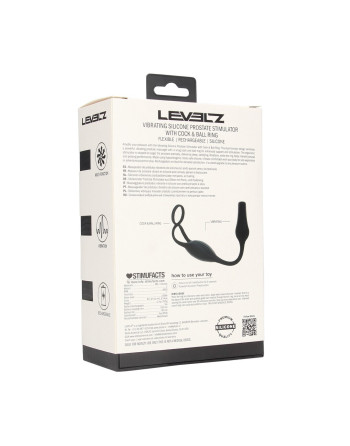 ESTIMULADOR DE PRÓSTATA EM SILICONE COM VIBRAÇÃO E ANEL PARA O PÉNIS LEVELZ