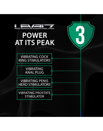 ESTIMULADOR DE PRÓSTATA EM SILICONE COM VIBRAÇÃO E ANEL PARA O PÉNIS LEVELZ