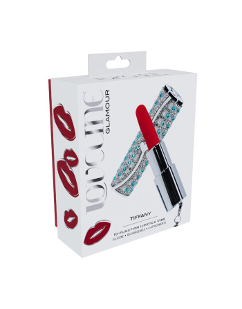 VIBRADOR CON 4 ACCESORIOS TIFFANY LIPSTICK AZUL LOVELINE