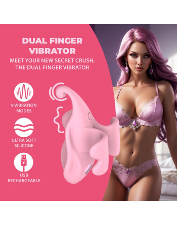 VIBRADOR DE DEDO FINGER DUAL ROSA LOVELINE 
