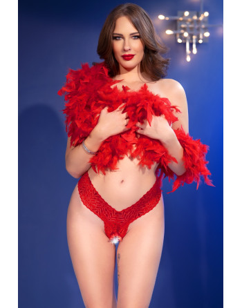 TANGA DE RENDA COM ABERTURA CR-4885 VERMELHA CHILIROSE