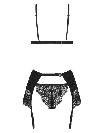 CONJUNTO DE 3 PEÇAS OBSIDIAN DESIRE SET BEAUTY NIGHT FASHION PRETO