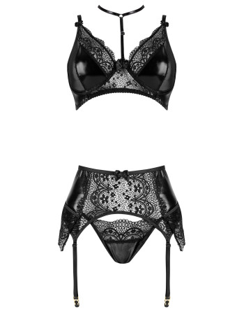 CONJUNTO DE 3 PEÇAS NOIR FANTASY SET BEAUTY NIGHT FASHION PRETO