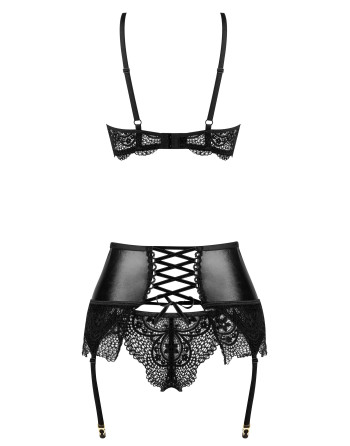 CONJUNTO DE 3 PEÇAS NOIR FANTASY SET BEAUTY NIGHT FASHION PRETO