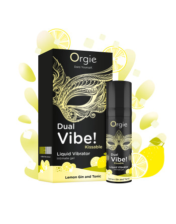 VIBRADOR LÍQUIDO CON SABOR A GIN TONIC CON LIMÓN DUAL VIBE 15ML ORGIE