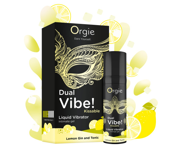VIBRADOR LÍQUIDO CON SABOR A GIN TONIC CON LIMÓN DUAL VIBE 15ML ORGIE