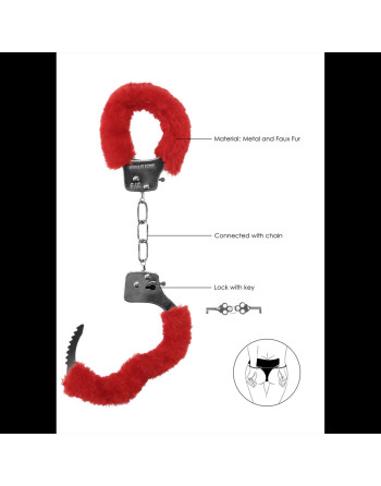 ESPOSAS CON PELUCHE PLEASURE FURRY HANDCUFFS ROJAS