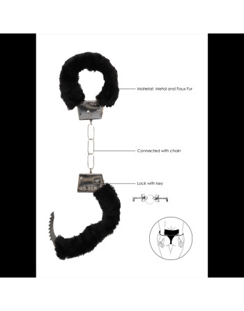 ALGEMAS COM PELUCHE BEGINNER'S FURRY HANDCUFFS PRETAS