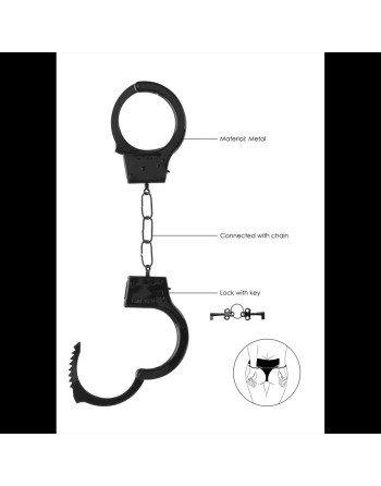 ALGEMAS EM METAL BEGINNER'S HANDCUFFS PRETAS