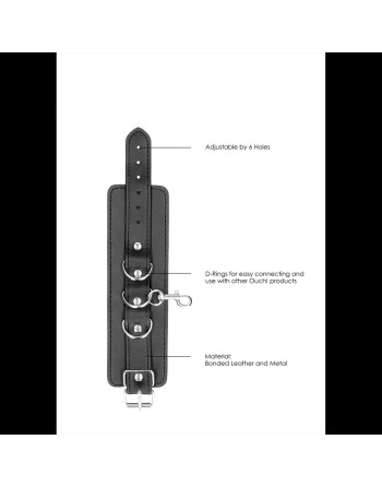 ALGEMAS PARA OS PULSOS E TORNOZELOS OUCH! LEATHER HAND AND LEG CUFFS PRETAS