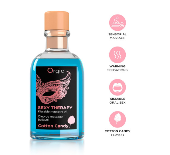 KIT DE MASAJE LIPS SEXY THERAPY ALGODÓN DULCE 100ML ORGIE