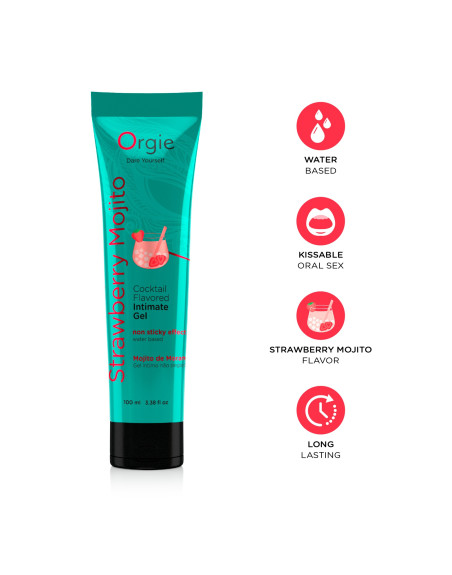 LUBRIFICANTE LUBE TUBE COCKTAIL MOJITO DE MORANGO 100ML ORGIE