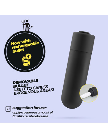 DAEMON ANILLO PARA EL PENE CON BALA RECARGABLE NEGRO CRUSHIOUS