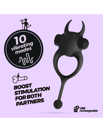 DAEMON ANILLO PARA EL PENE CON BALA RECARGABLE NEGRO CRUSHIOUS