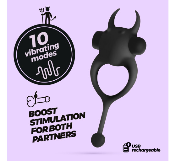 DAEMON ANEL PARA O PÉNIS COM BALA RECARREGÁVEL PRETO CRUSHIOUS