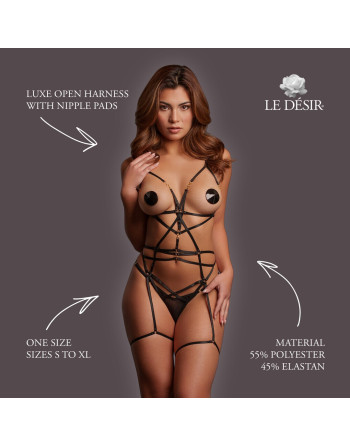 ARNÊS CORPORAL E TAPA MAMILOS LUXE LE DÉSIR 