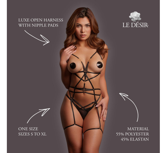 ARNÊS CORPORAL E TAPA MAMILOS LUXE LE DÉSIR 