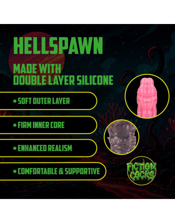 HELLSPAWN - SILICONE DILDO - RED/BLACK
