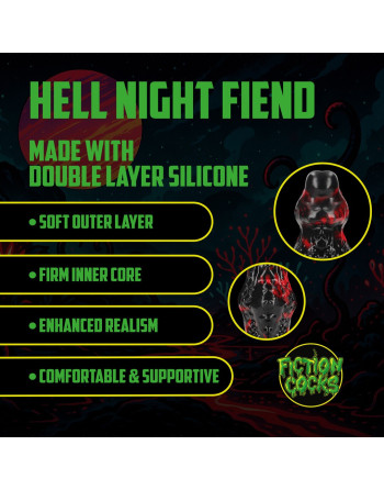 HELL NIGHT FIEND - SILICONE DILDO - RED/BLACK