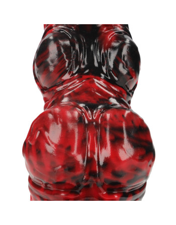 HELL INVADER - SILICONE DILDO - RED/BLACK