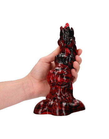 HELL INVADER - SILICONE DILDO - RED/BLACK