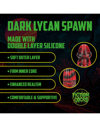 DARK LYCAN SPAWN - SILICONE DILDO - RED/BLACK