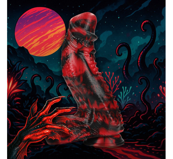 DARK LYCAN SPAWN - SILICONE DILDO - RED/BLACK