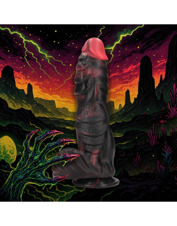 INFERNAL DEMON - SILICONE DILDO - RED/BLACK