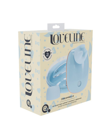 DREAMSICLE - COMPACT AIRTAP VIBRATOR WITH TWO HEAD ATTACHMENTS - BLUE