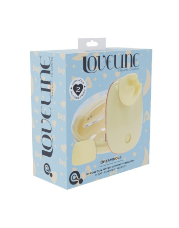 DREAMSICLE - COMPACT AIRTAP VIBRATOR WITH TWO HEAD ATTACHMENTS - YELLOW