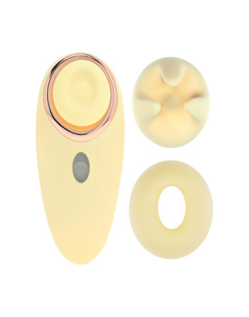 AURIE - AIRTAP VIBRATOR WITH TWO HEAD ATTACHMENTS - YELLOW