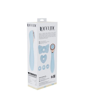 DARLING - AIRTAP WAND VIBRATOR WITH FIVE HEAD ATTACHMENTS - BLUE