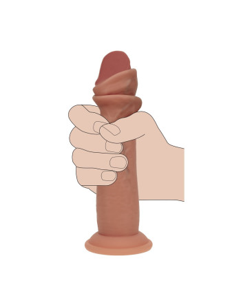 DUAL DENSITY SILICONE REALISTIC SLIDING SKIN DILDO - 6 / 15,5 CM - TAN